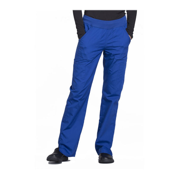 Cherokee Workwear Pant WW Mid Rise Straight Leg Pull-on Cargo Pant Galaxy Blue Pant