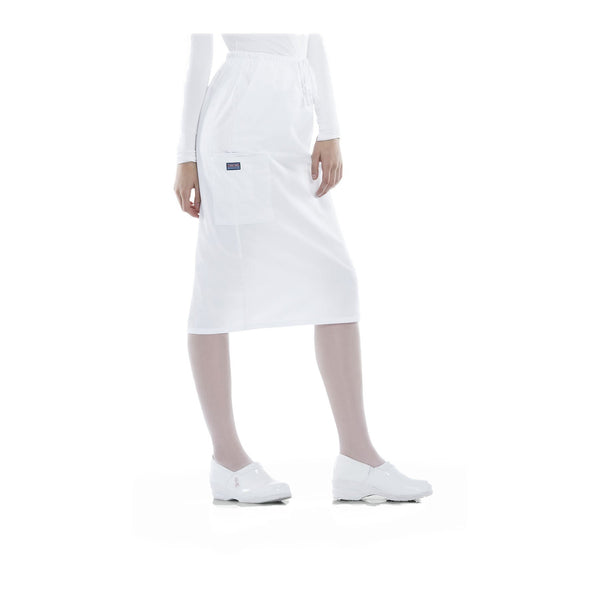  Cherokee Workwear Skirt WW 30" Drawstring Skirt White Skirt