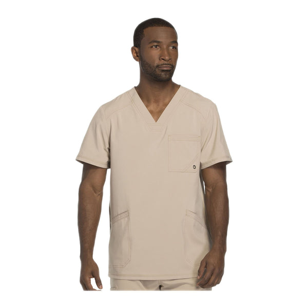 Cherokee Scrub Top Infinity Men V-Neck Top Khaki Top