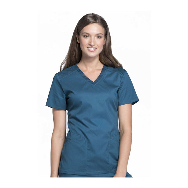 Cherokee Scrub Top Luxe Sport V-Neck Top Caribbean Blue Top