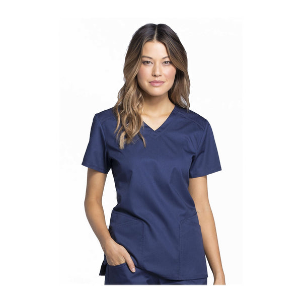 Cherokee Scrub Top Luxe Sport V-Neck Top Navy Top