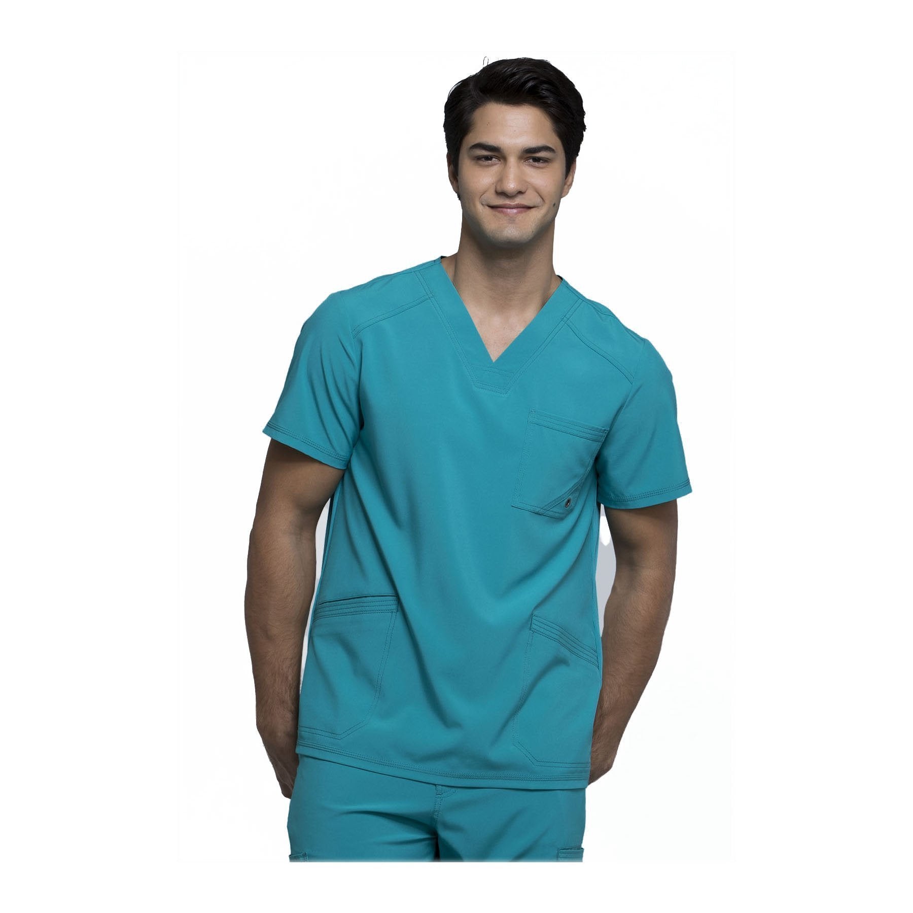 Cherokee Infinity CK900A Scrubs Top Men's V-Neck Teal Blue