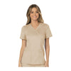 Cherokee Workwear Top WW Revolution Mock Wrap Top Khaki Top