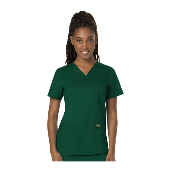 Cherokee Workwear Top WW Revolution V-Neck Top Hunter Green Top