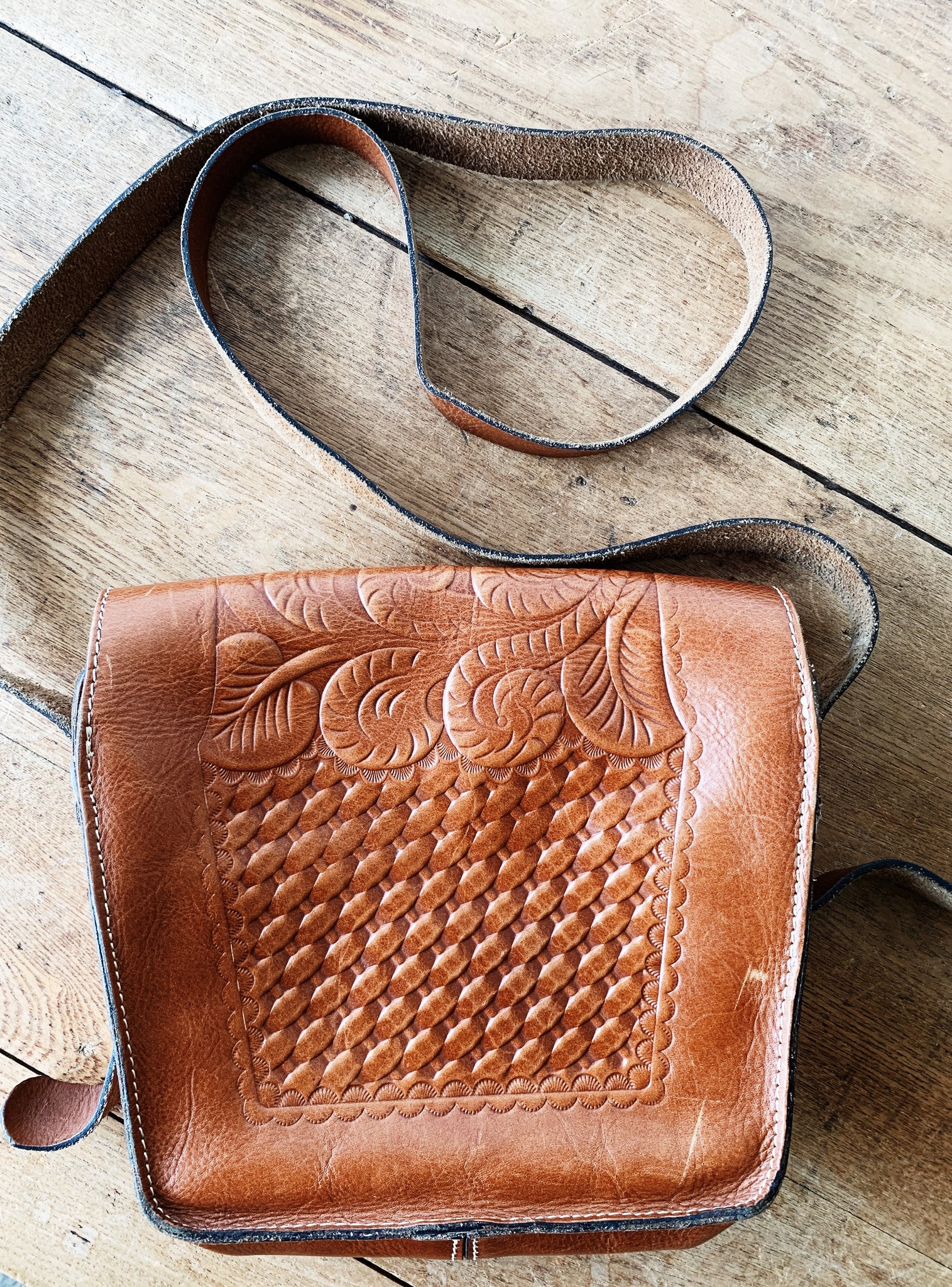 tooled leather purse