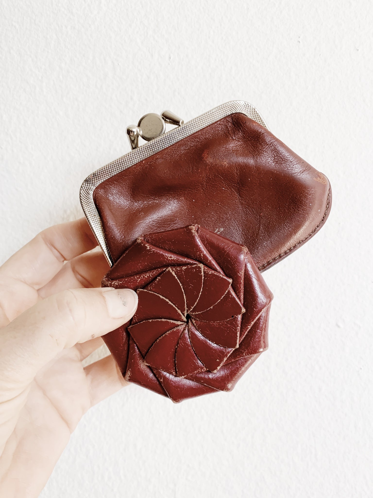 vintage leather coin purse