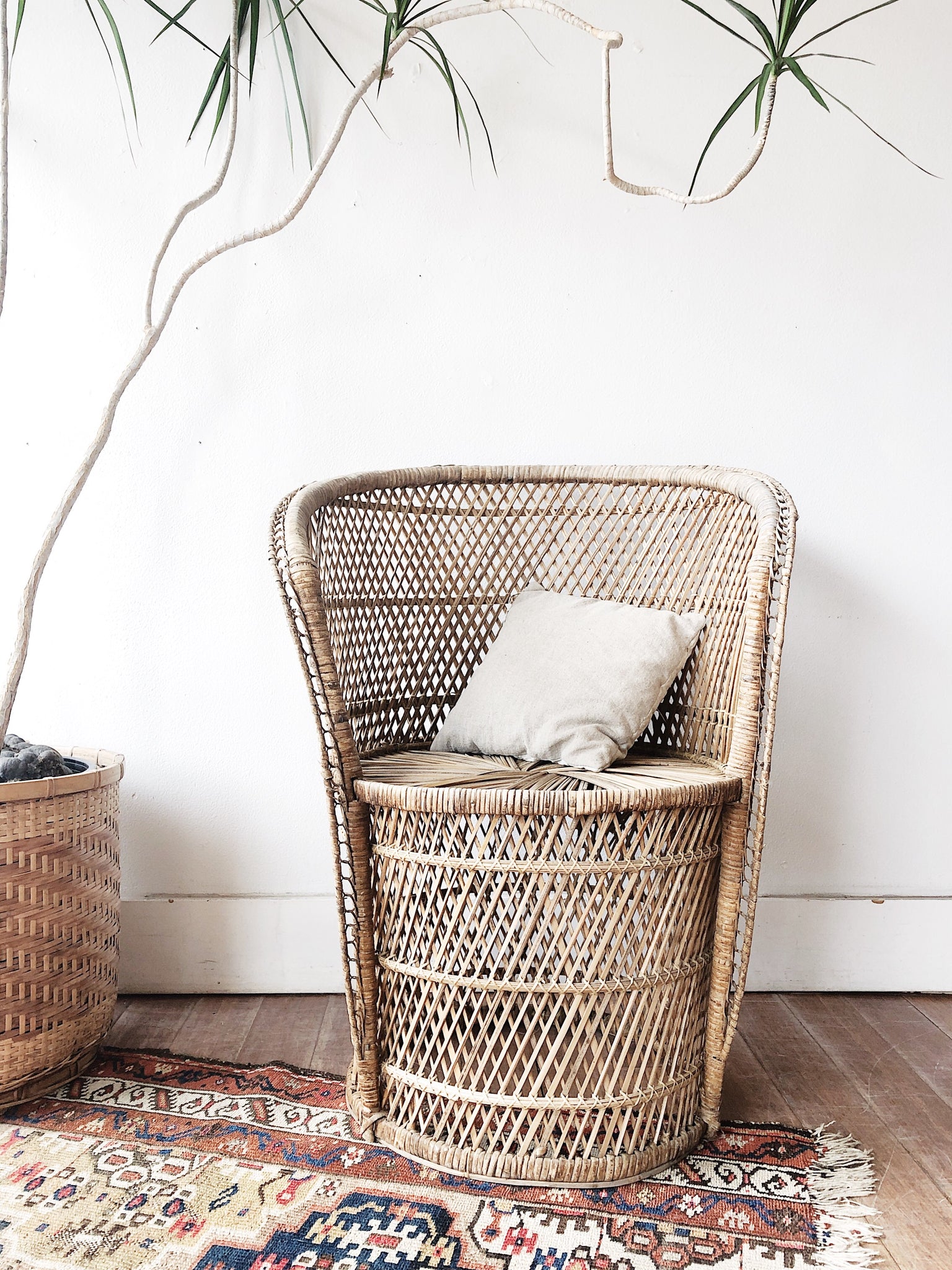 Vintage Wicker Barrel Chair Maven Collective