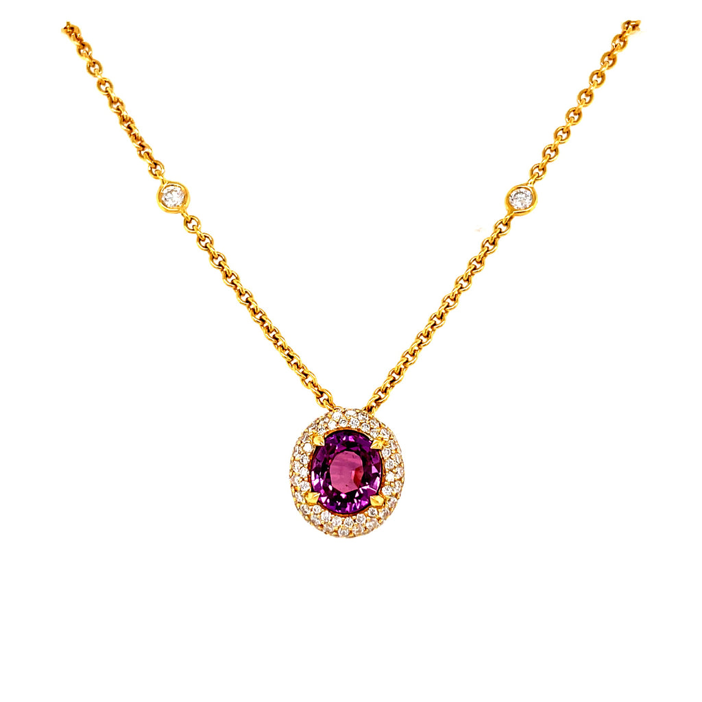 Pink Sapphire Chandelier Necklace