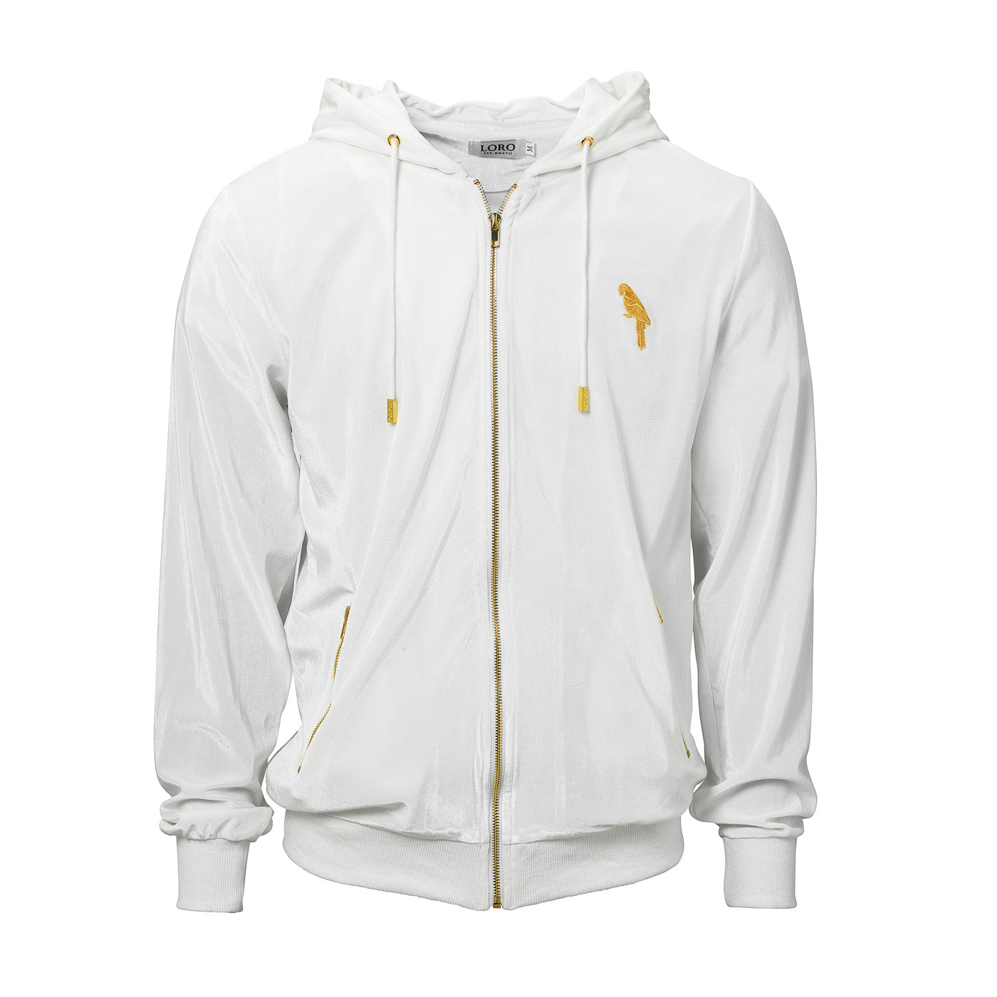 white velour hoodie