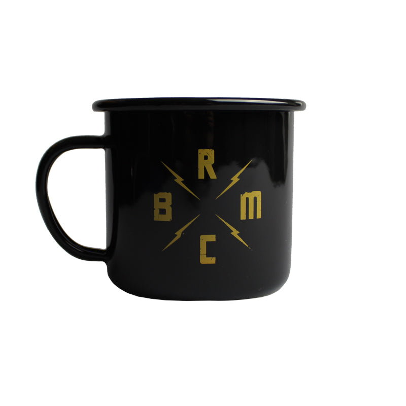 B.R.M.C.® SKULL RIDER BLACK 10OZ ENAMEL MUG - Black Rebel Motorcycle Club UK product image