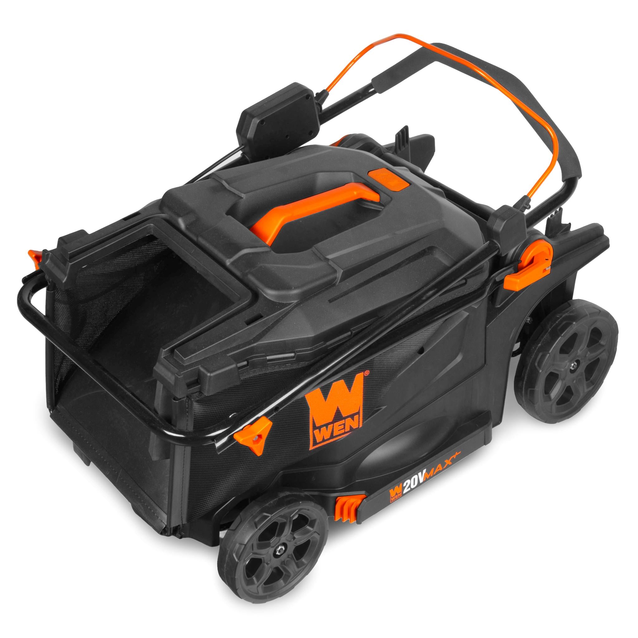 WEN 20839 20V Max 2-in-1 19-Inch Cordless Brushless Lawn Mower and Mulcher with Two 5Ah Batteries and Dual Port Charger