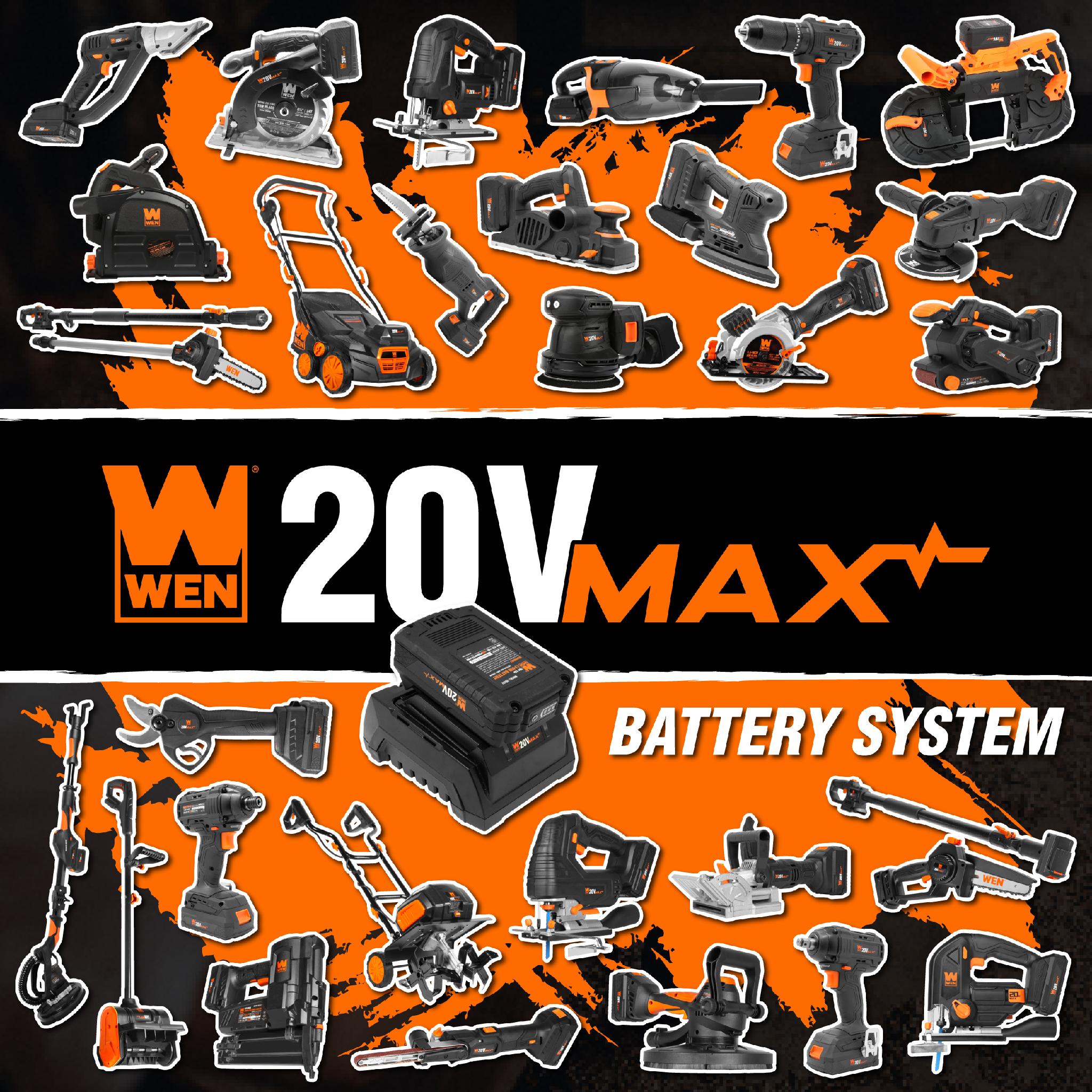WEN 20648BT Cordless Plate and Biscuit Joiner (Tool Only, 20V Max Battery Not Included)
