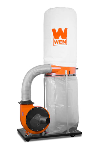 WEN WEN DC1300 1,300 CFM 14-Amp 5-Micron Woodworking Dust Collector with 50-Gallon Collection Bag and Mobile Base