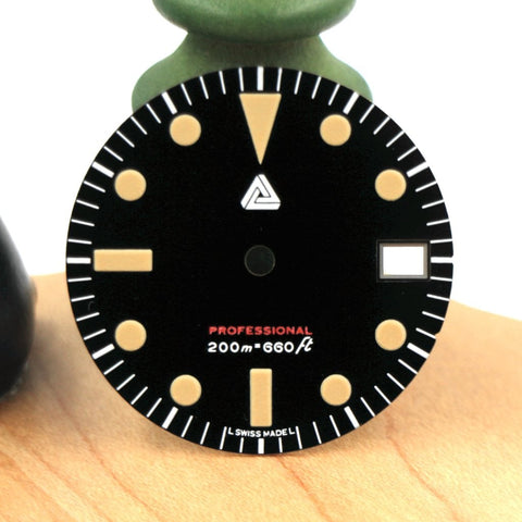 Swiss Super-LumiNova® Old Radium Submariner Dial – Vintage (Date) – SEIKO Mod Part od Lucius Atelier