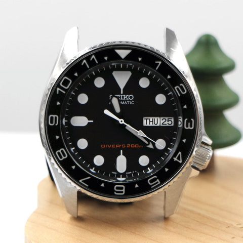 SKX013 BGW9 夜光サファイア ベゼル インサート - ブラック デュアル タイム - Lucius Atelier 製 SEIKO Mod パーツ