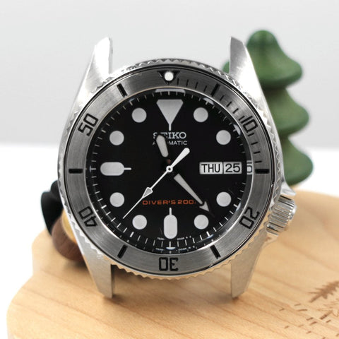 SKX013 夜光スチール ベゼル インサート - ブラック サブマリーナー - ルシウス アトリエ製 SEIKO Mod パーツ