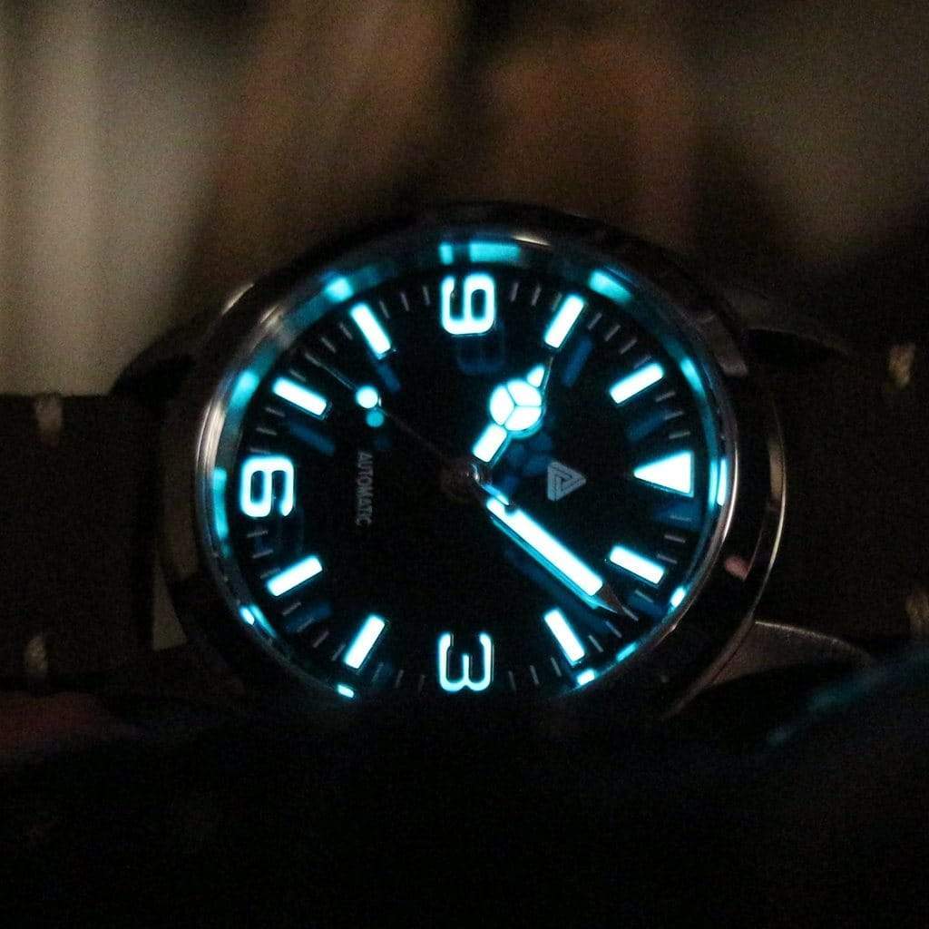 Black Enamel Explorer Dial | BGW9 Blue Lume - SEIKO Mod Part - Lucius  Atelier