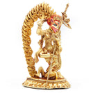 Lion Faced Dakini Gold with  Painted Face Statue - Mini