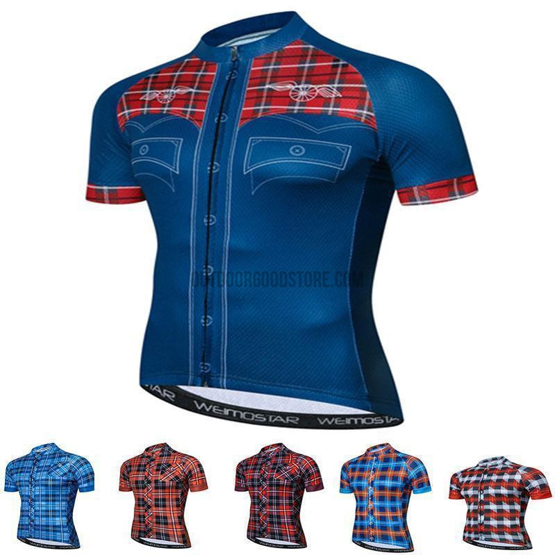 plaid bike jersey