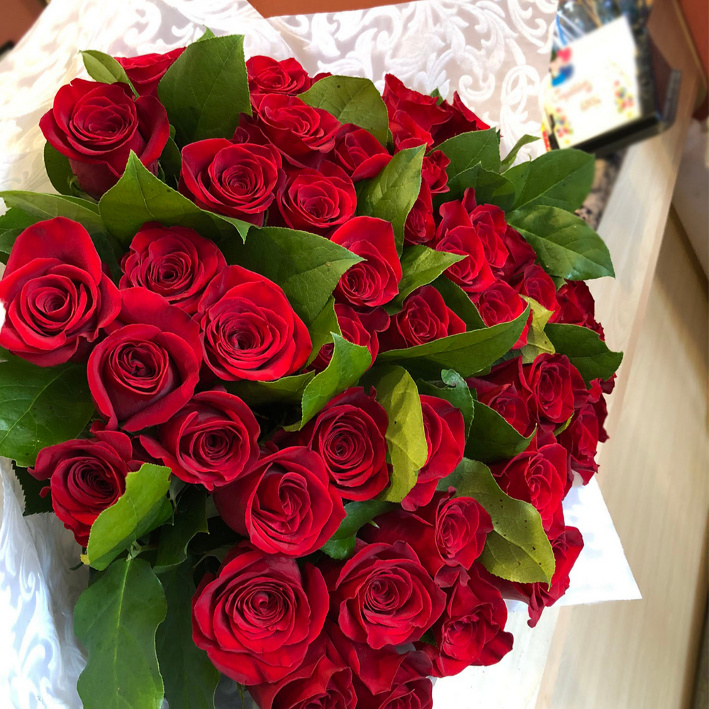 50 Red Rose Bouquet – Mariams Flowers