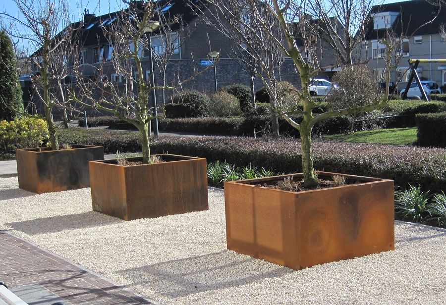 voorzichtig Lezen genie Plantenbak Vierkant Groot zonder bodem, 2mm CorTen staal — Vier Seizoenen  Buiten