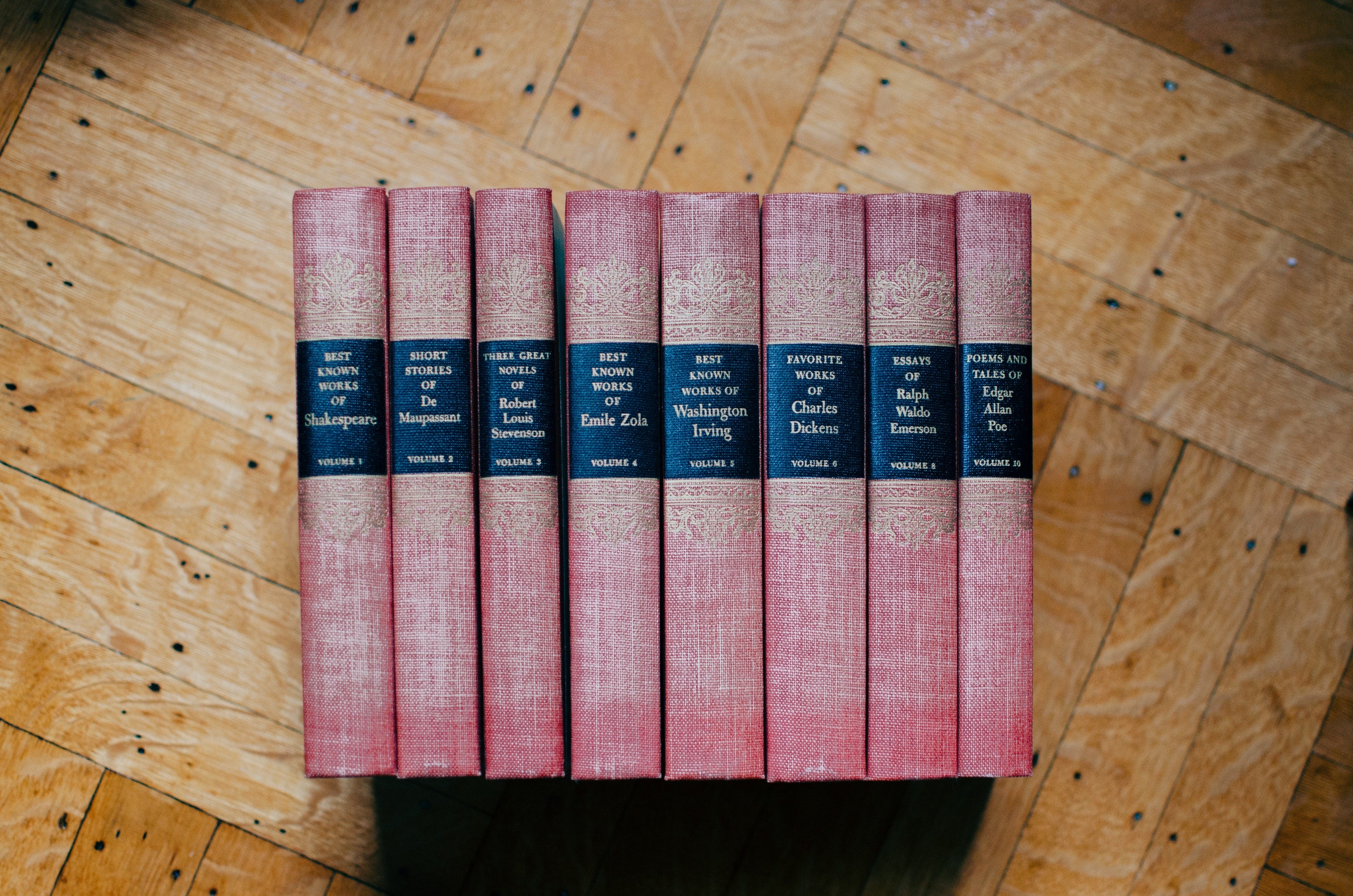 Red and worn book spines