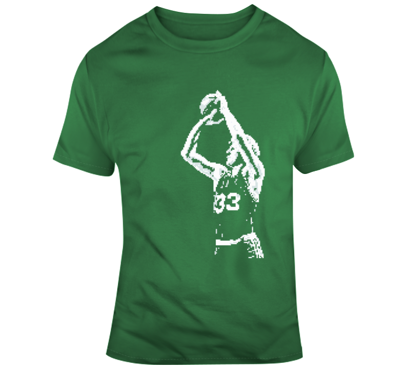 Larry Bird Silhouette Legend Retro 8 Bit Boston Basketball Fan T Shirt ...