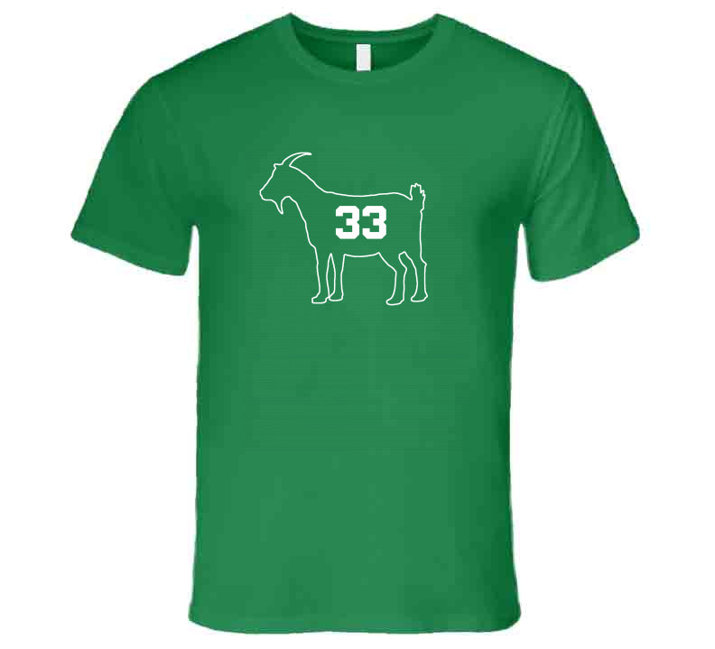 Larry Bird Goat 33 Outline Boston Basketball Fan v2 T Shirt ...