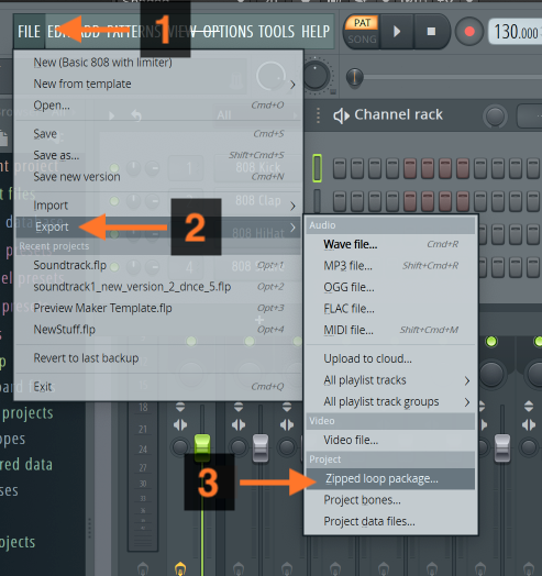 FL Studio - Export Zipped loop package