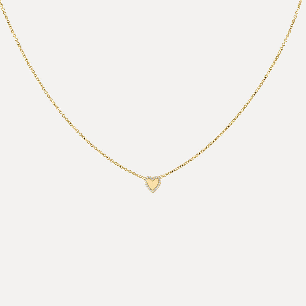 Mini Heart Chain and Pendant Necklace in Gold | Uncommon James