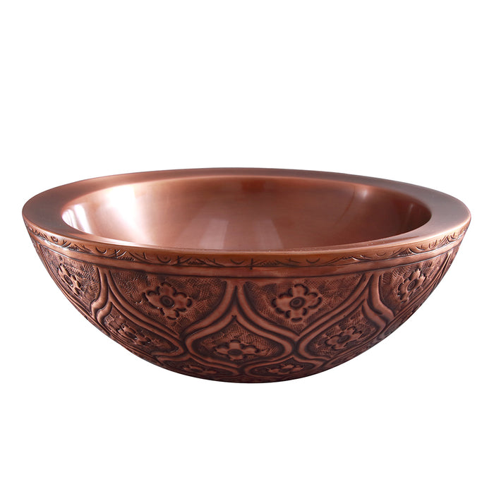 Addie Round Embossed Copper Vessel Sink — Barclay Products Limited