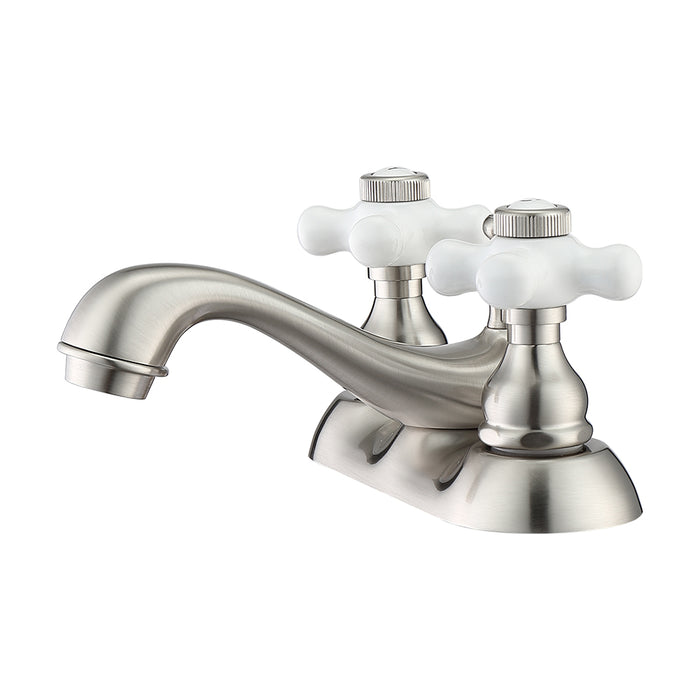 Donata 4 Centerset Lavatory Faucet With Porcelain Cross Handles