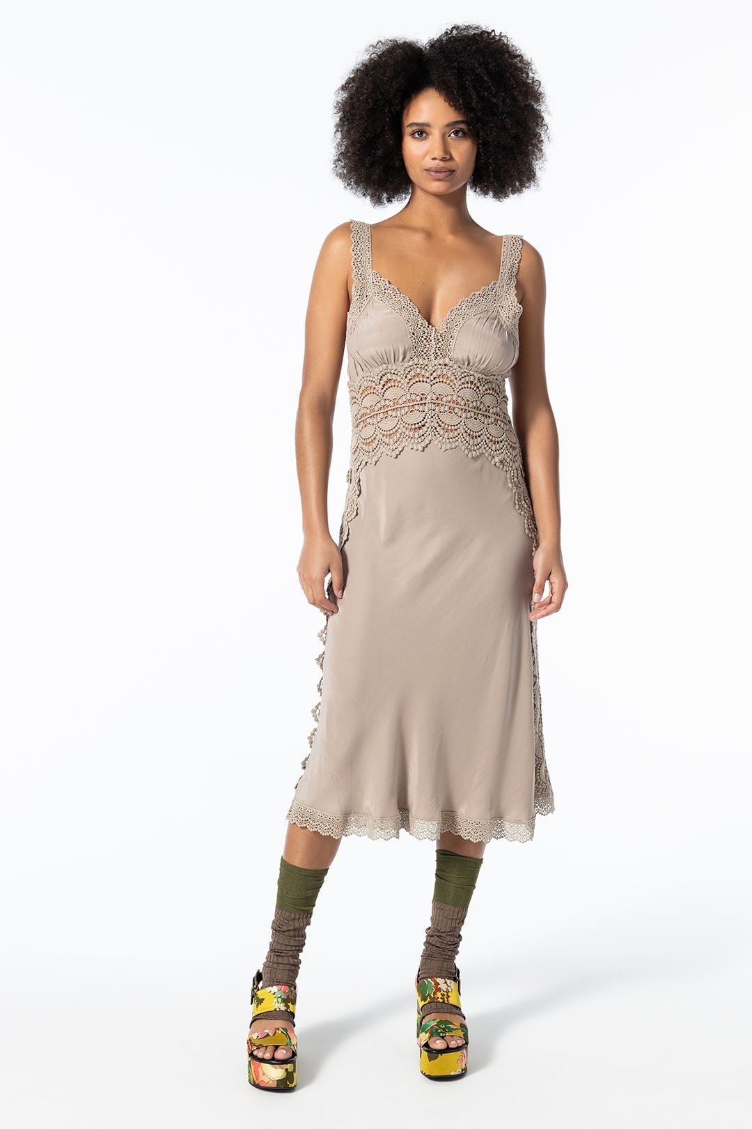 THE EMPRESS DRESS, TAUPE - Burning Torch Online Boutique product image