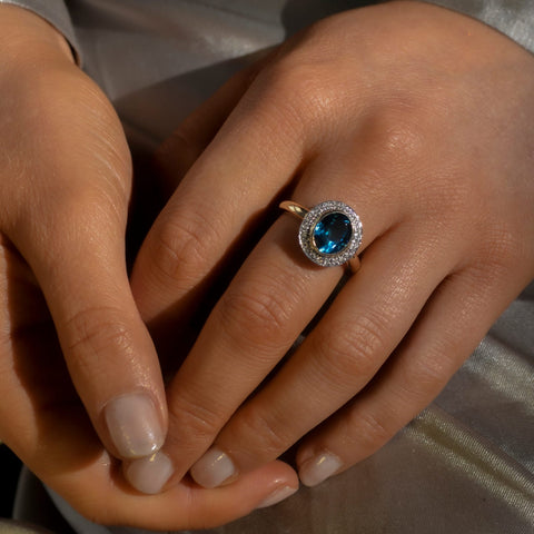 Sapphire and Diamond Milestone Ring | Seoidín Jewellery