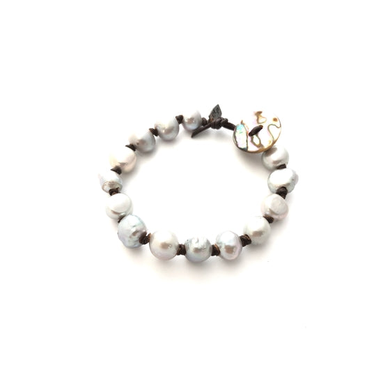 CLP Jewelry - Grey Pearl Knotted Bracelet
