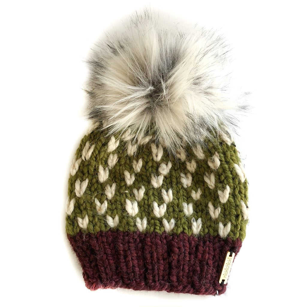 Nicki Chicki - Tiny Hearts Faux Fur Beanie Hat (Crisp Autumn)
