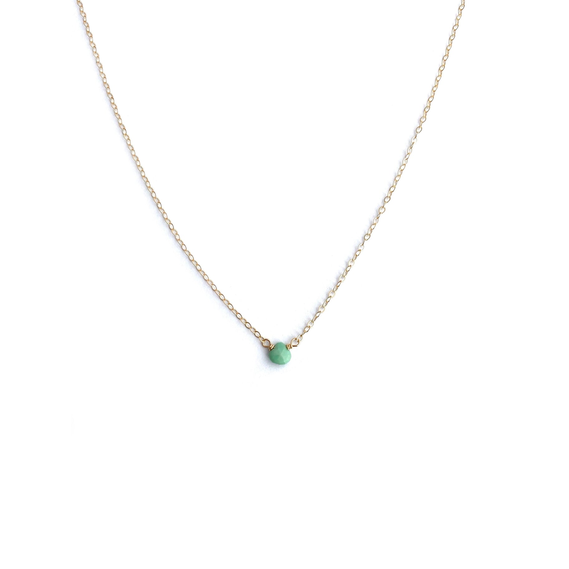 CLP Jewelry - Turquoise Briolette on Gold Fill Chain (Gold)