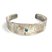CLP Jewelry - Opal on Sterling Silver Cuff (Silver)