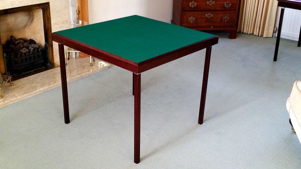 Premier card table with mahogany finish and green baize New Designs