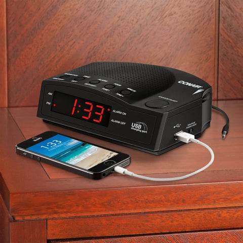 Conair™ Alarm Clock Radio with USB Charging Port ...