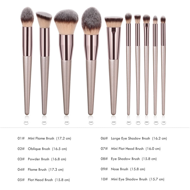 10 Piece Makeup Brush Set