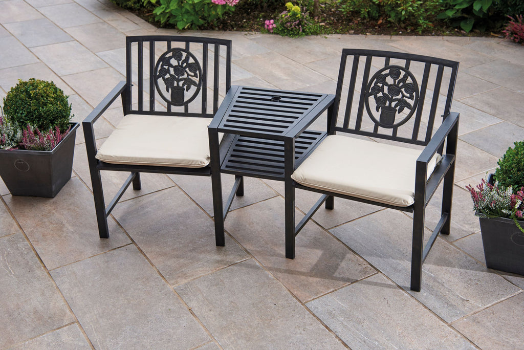 duo garden bench and table set