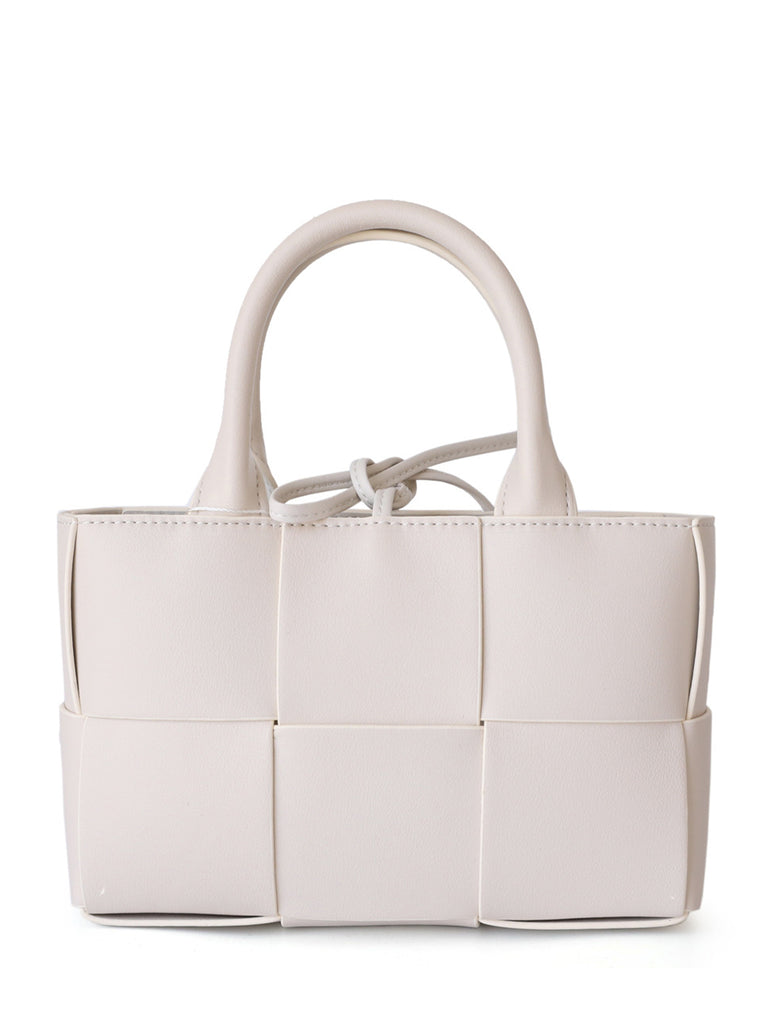 Arco Tote Bag Square Woven Basket Bag Braiding Shoulder Bag | POPBAE