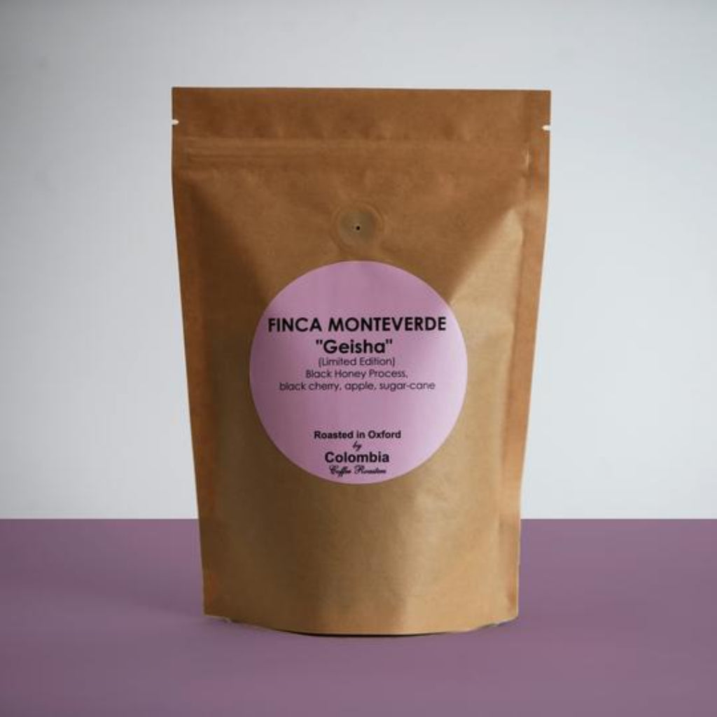 Bag of Finca Monteverde Geisha coffee