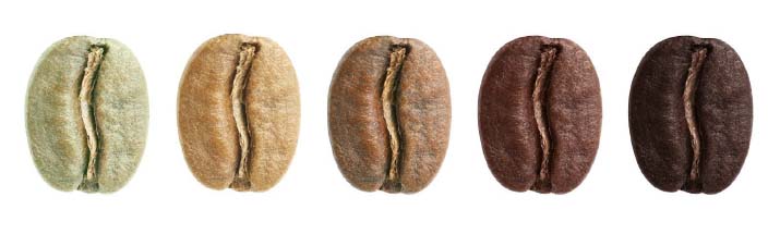 Coffee beans maillard zone
