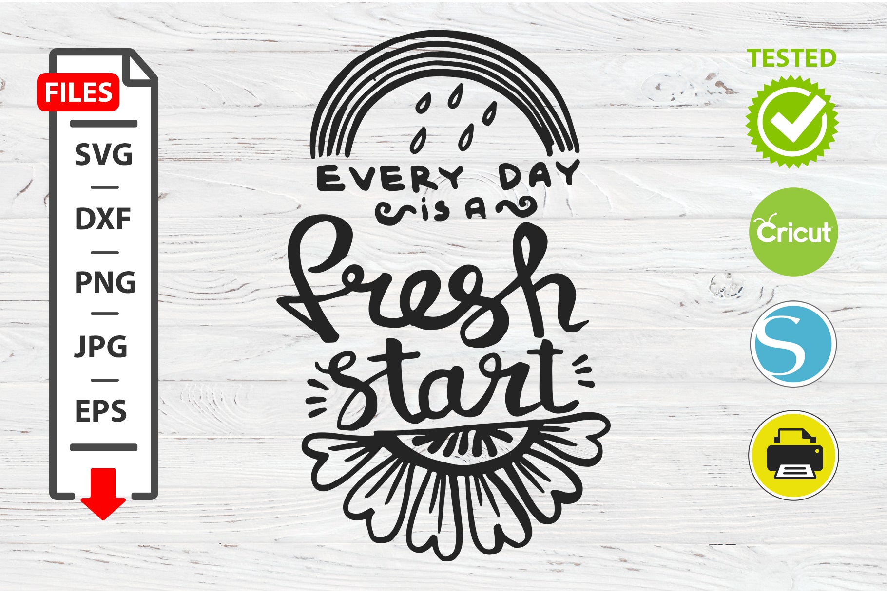 Download Fresh Start Motivational Quote Svg Cricut Silhouette Design Watercolorpng