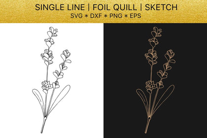 Foil quill SVG golden crystals. Single line design – WatercolorPNG