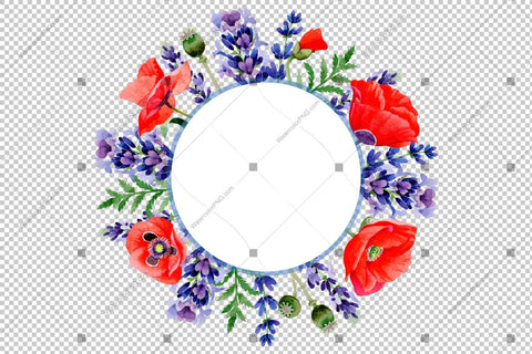 Purple peony wreath frame flowers watercolor PNG – WatercolorPNG