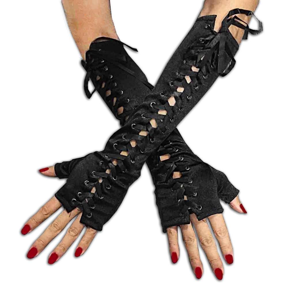 black lace fingerless gloves australia