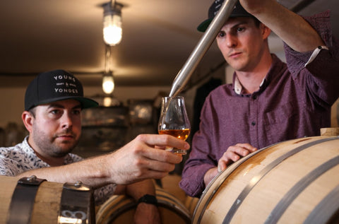 barrel tasting at Young & Yonder Craft Distillery